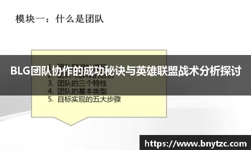 BLG团队协作的成功秘诀与英雄联盟战术分析探讨